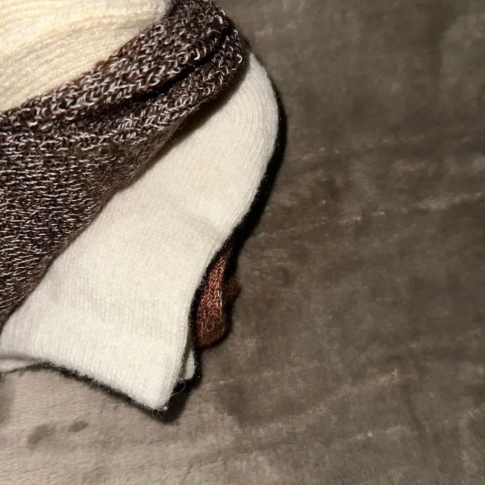 BORN Earth Tones Ivory Brown White US W 4-10 Super Soft Quarter Socks Pack of 4